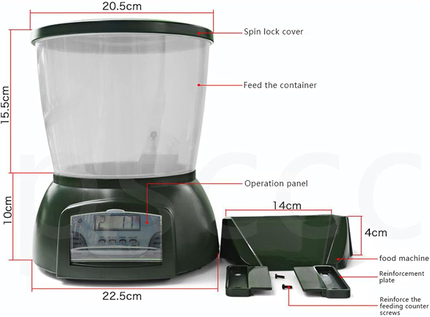 Automatic Pond Fish Feeder,4.5L Large-Capacity Electric Fish Food Feeding with LCD Display Controller,Programmable Automatic Dispenser Food Timer for Tank Aquariums Garden Pond
