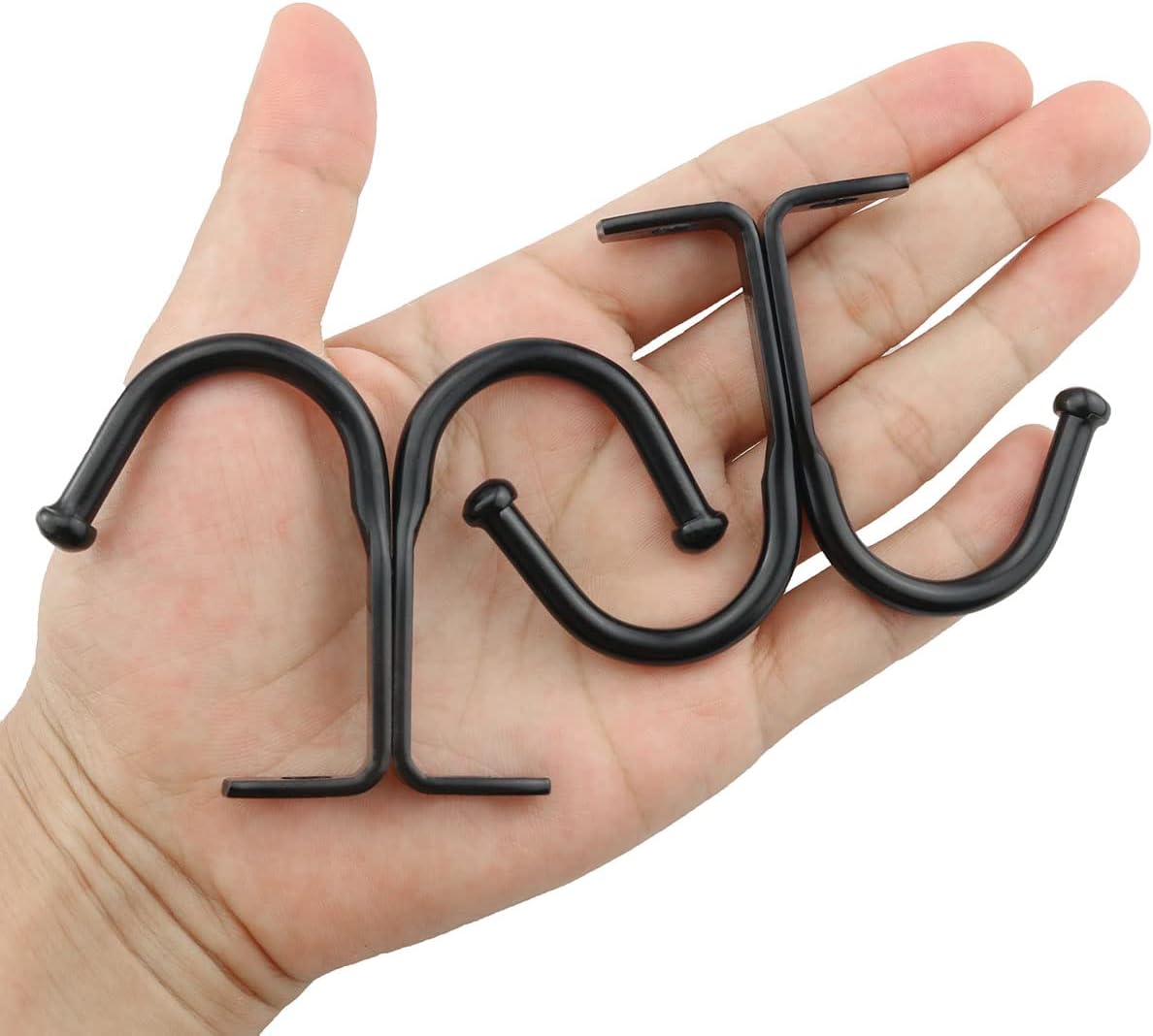 8PCS Double Prong Ceiling Hook with Screws, Under Shelf Coat Hooks Bathroom Towel Bedroom Robe Hook for Closet Top Bathroom Kitchen Cabinet Garage Baseball Cap, Coat, Clothes and Jewelry