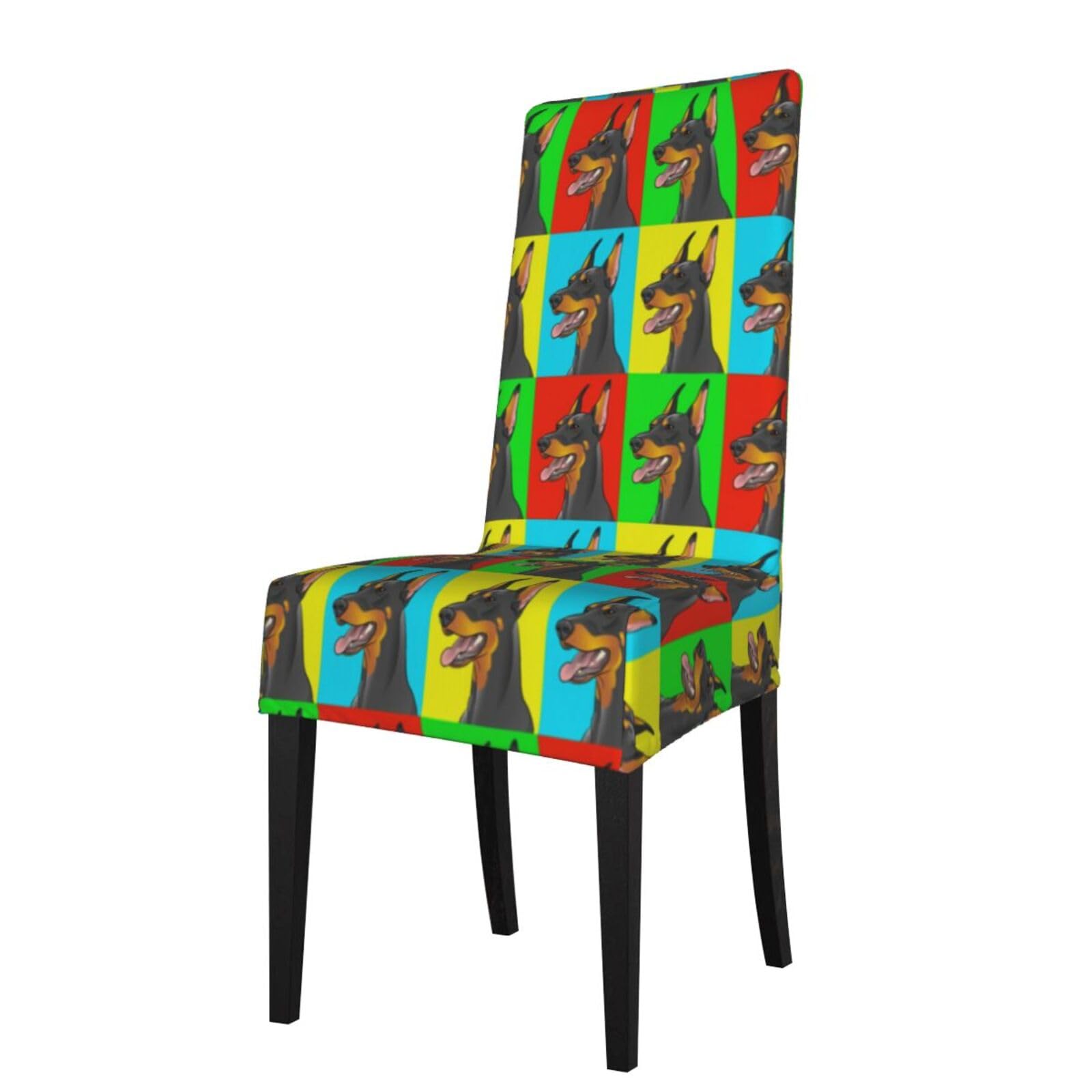 Lkymoh As Picture Doberman Pinscher Dogs, Chair Covers Stretch Chair Slipcovers For Dining Room, For Party Pet Protection Universal Fit Soft Polyester