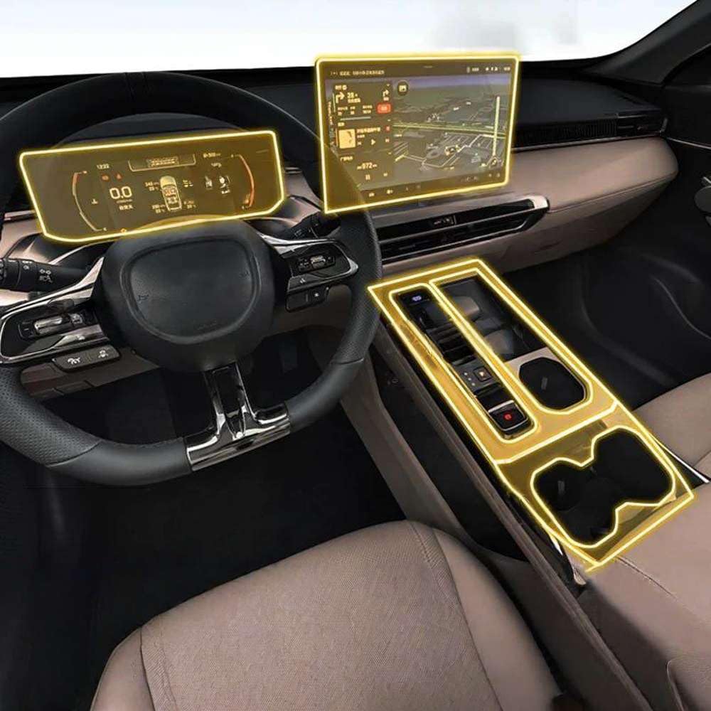 Pellicola Protettiva Trasparente per Pannelli Interni Auto, per gac Trumpchi GS4 Max 2025 Accessori AntiGraffio
