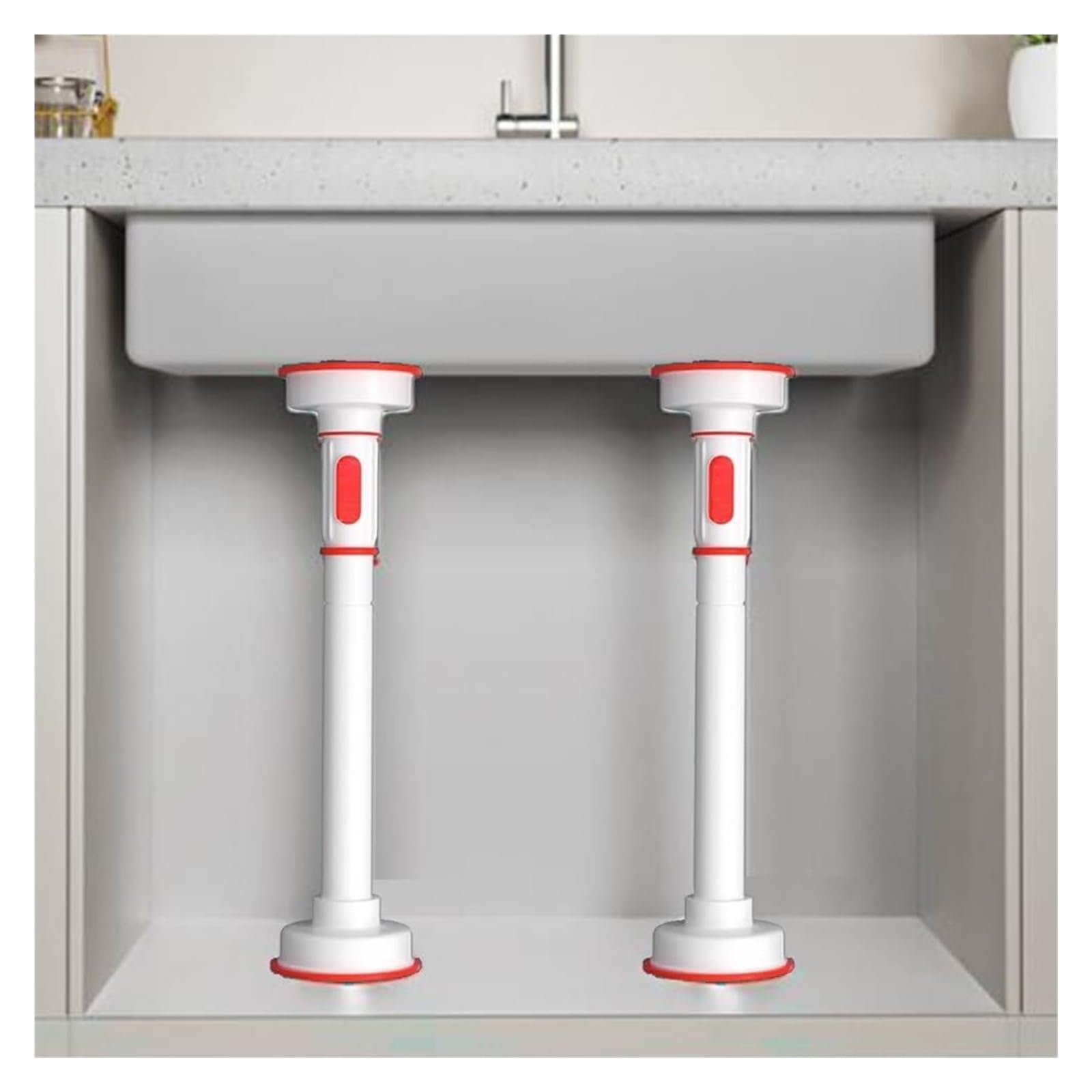 Zxgrfdefa Wit Sink Support Legs, Stainless Steel Sink Legstelescopic Support Pole Undermount Bracketsdrill Free Adjustable Furniture Leg(2*Height 58 80Cm)