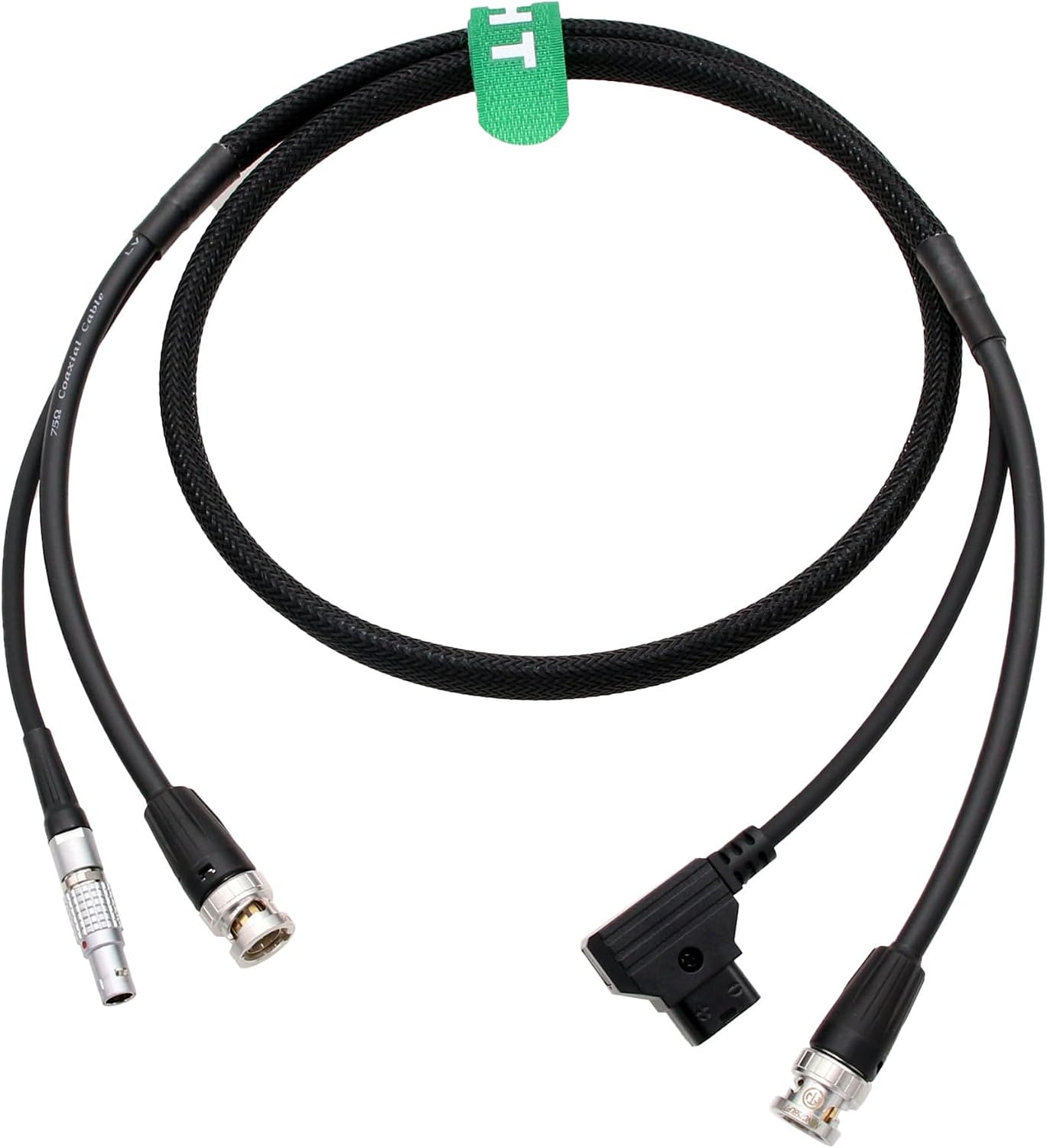 Power 4K 12G SDI Cable for SmallHD Cine 5 7, 503 703 Ultrabright, 703 Bolt Monitor, D-tap to 2-pin, BNC, 1m