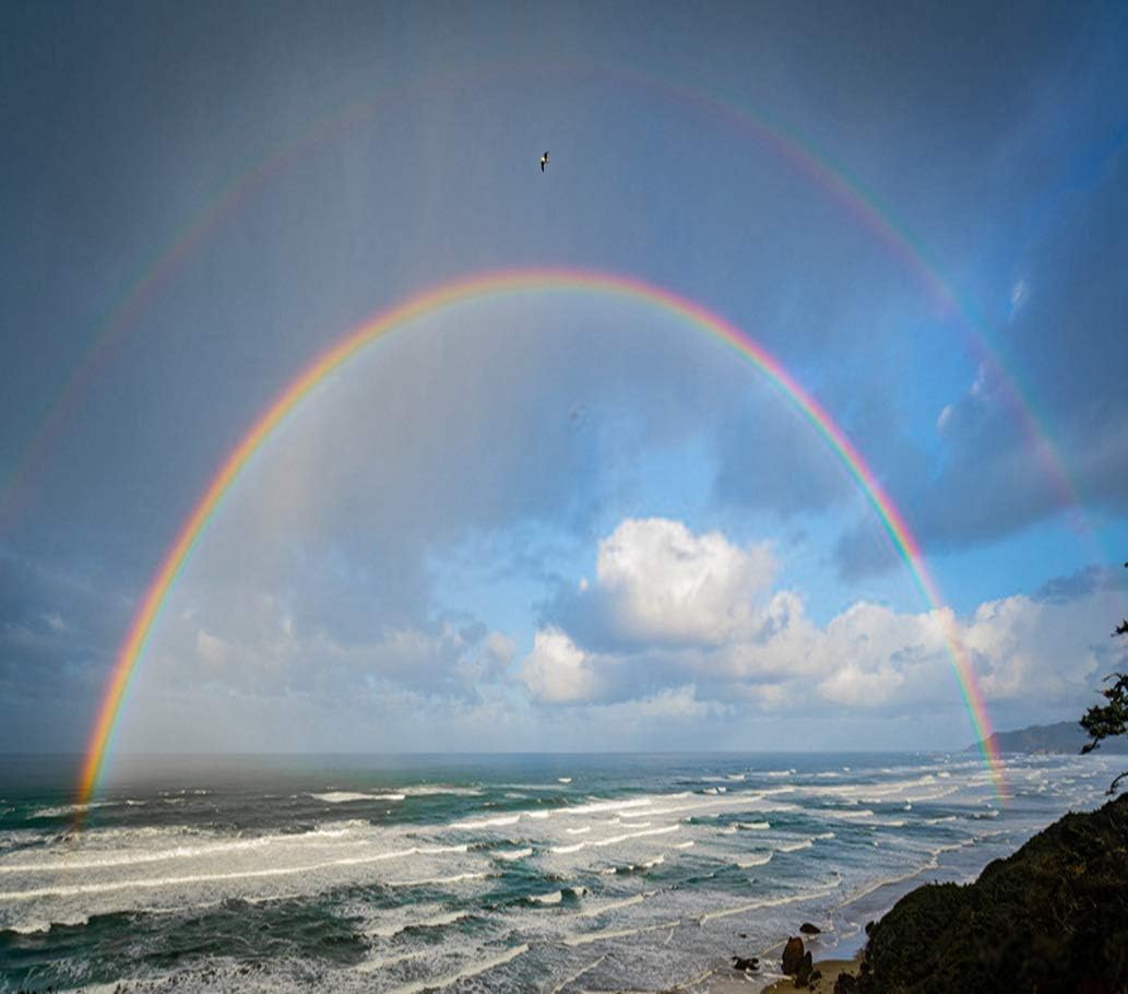 DIY 5D Diamond Painting Kit Rainbow Double Ocean Off Oregon Coast Sky Sea Cloud Nature Blue 16" X 20" Adult Full Drill Rhinestone Cross Stitch Art Crafts for Home Decoration