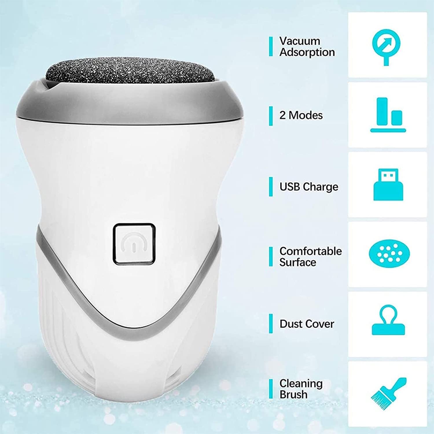 X&Z-XAOY Amoladora De Pie Eléctrica Herramientas De Pedicura para Limas De Pies con 3 Cabezales De Pulido USB Recargable para Quitar El Talón del Pie Agrietado, Seco, Piel Muerta, Callos