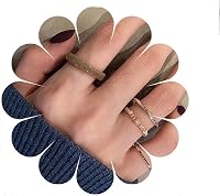 Andiyace Crystal Beaded Stretch Stacking Rings for Women - Adjustable Boho Resin Rice Bead Elastic Jewelry Set