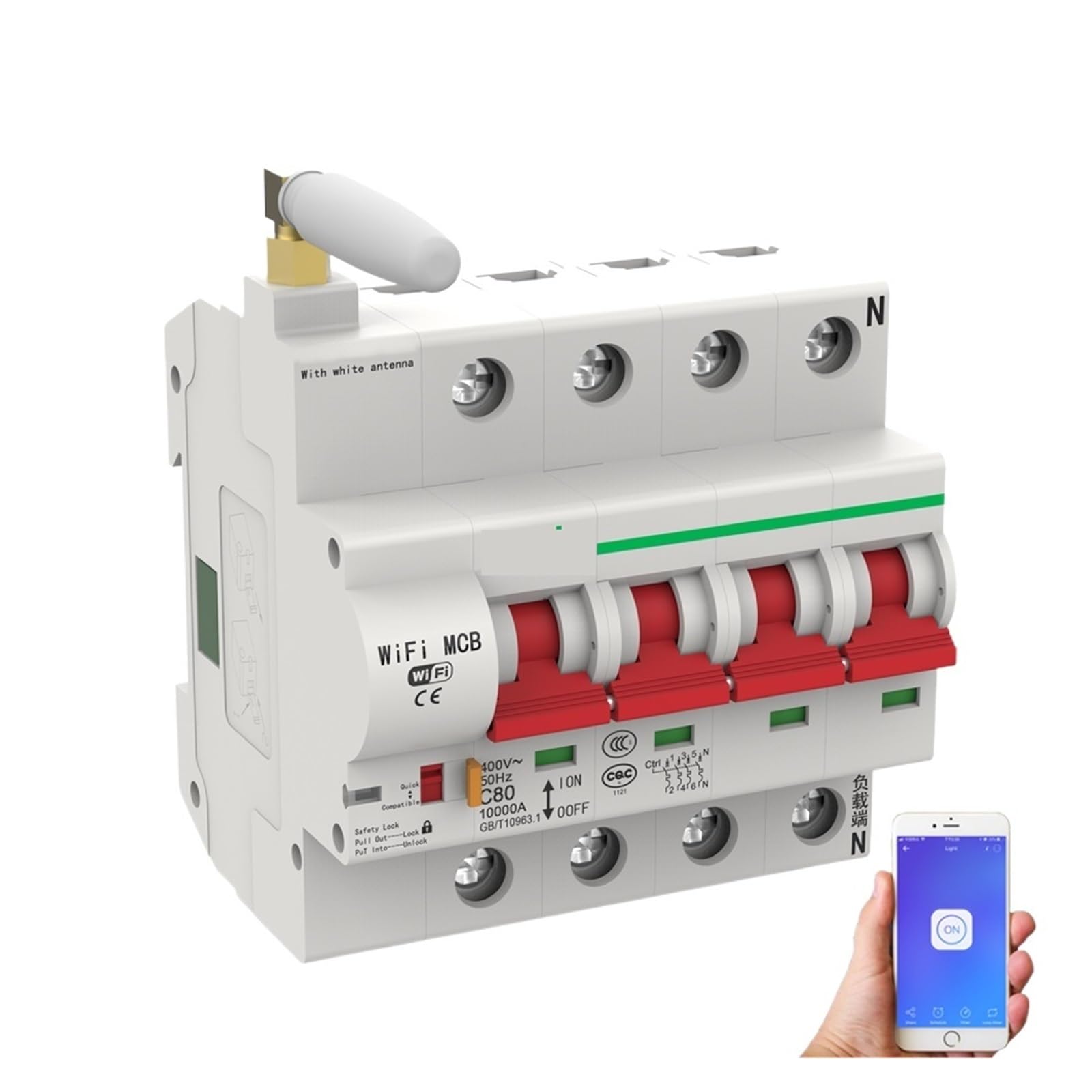 Disjoncteur 4P télécommande application pour maison connectée