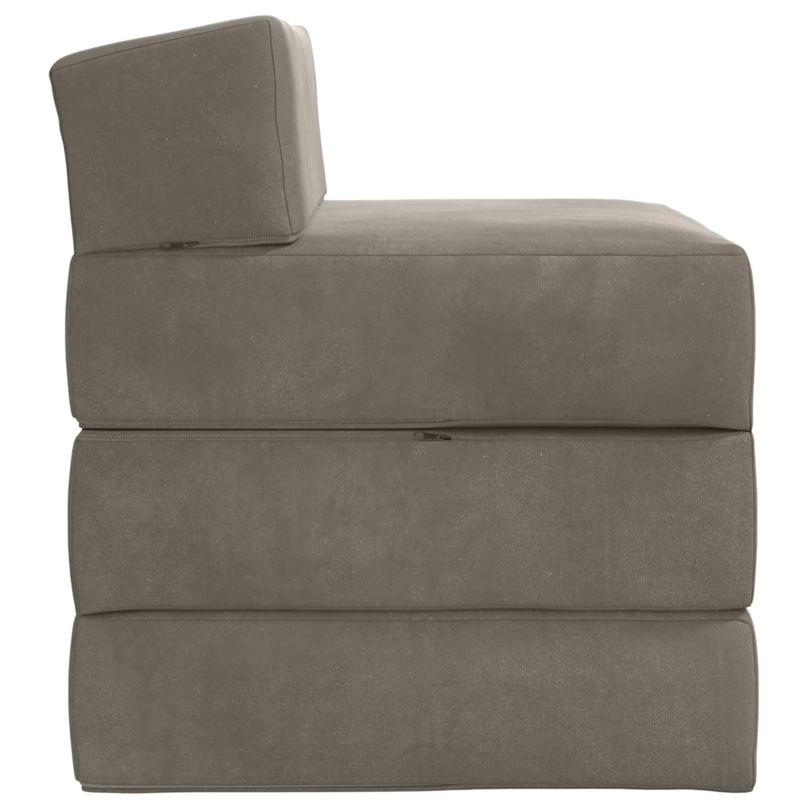 Sofa składana łóżko jasnoszara 200 x 70 x 15 cm aksamit