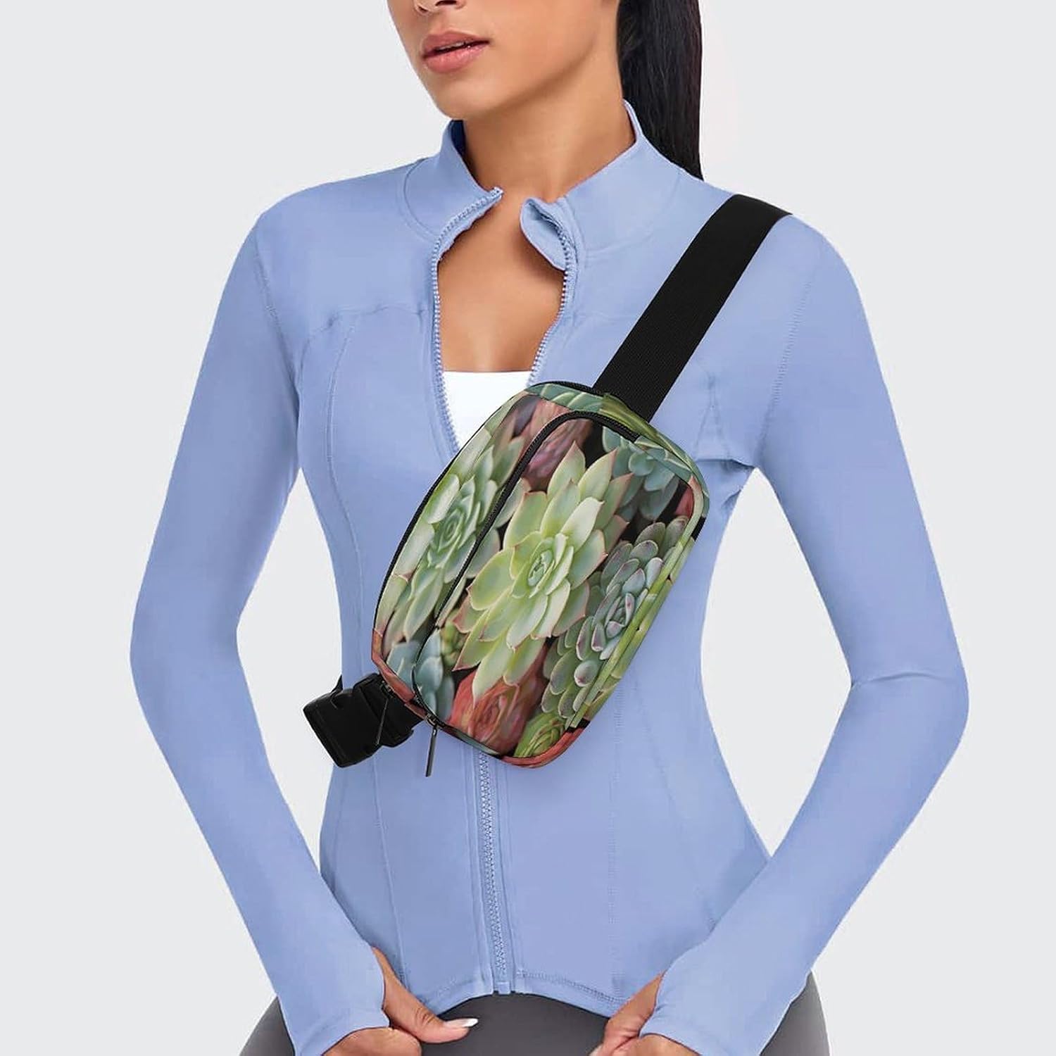 Cactus Succulents Fanny Pack Belt Bag with Adjustable Strap Fashion Waist Bag for Outdoor Sports Hiking