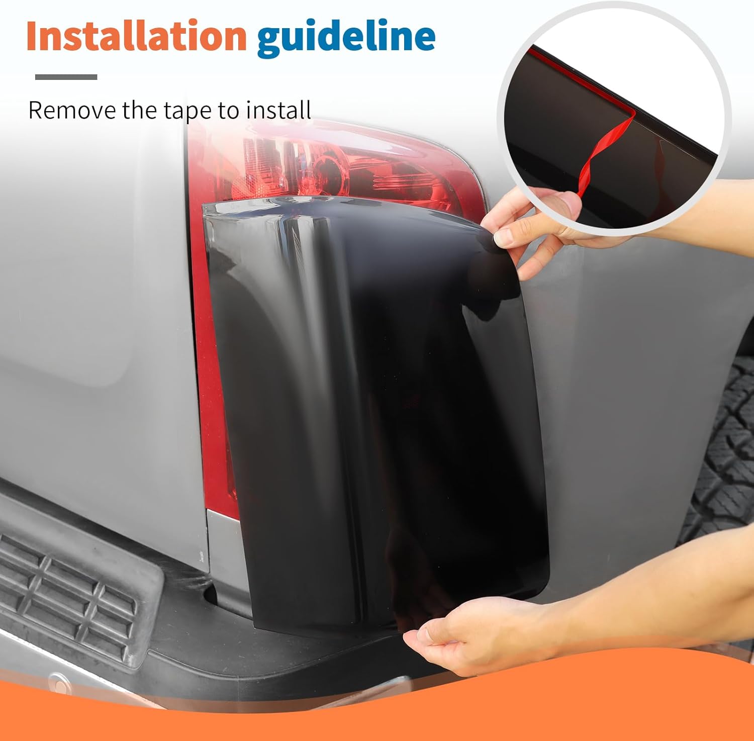 JeCar Smoked Tail Light Cover Trim Guards for 2007-2013 Chevy Silverado GMC-Sierra