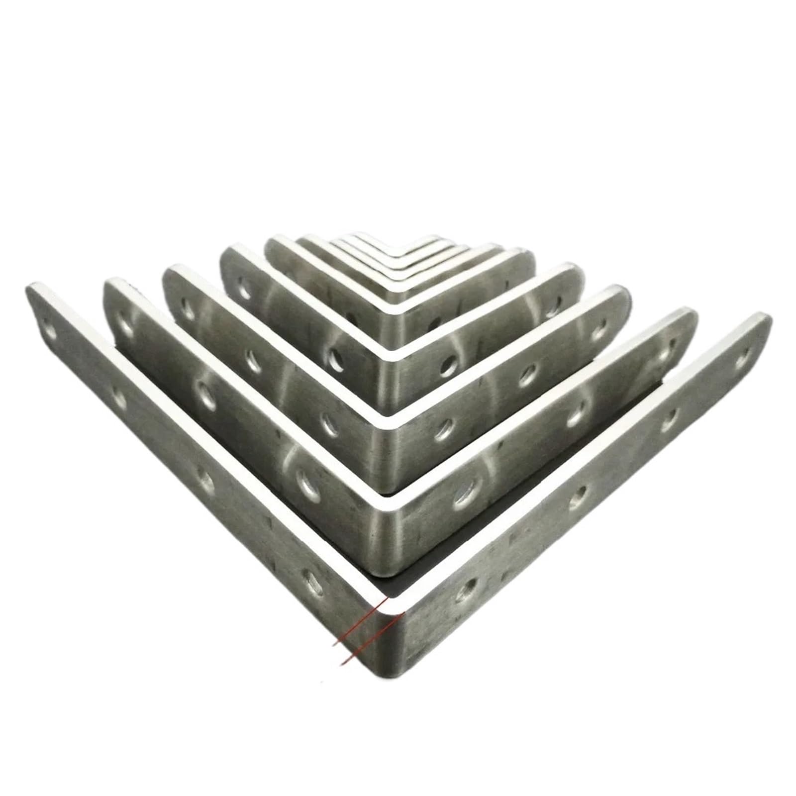10 soportes de ángulo en forma de L de acero inoxidable de grosor con acabado satinado para marco de alta resistencia para proyectos de bricolaje y montaje de muebles