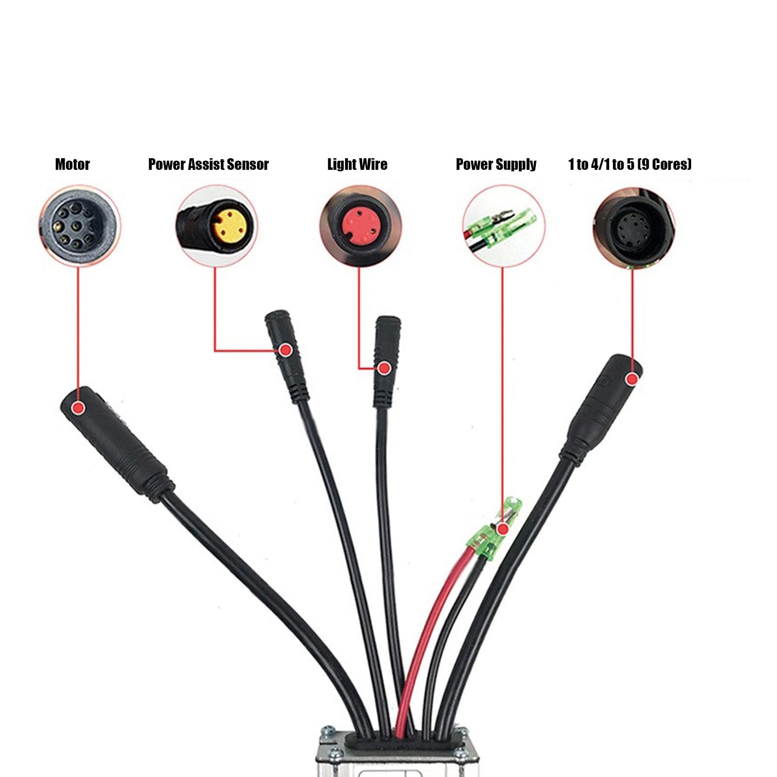 Controller Motore CC Senza spazzole, Controller sinusoidale 36V/48V 25A Impermeabile per Bicicletta elettrica