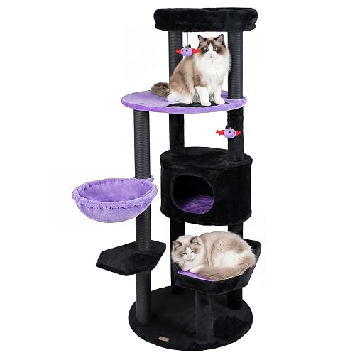 60-inch Multi-Level Cat Tower with Scratching Posts