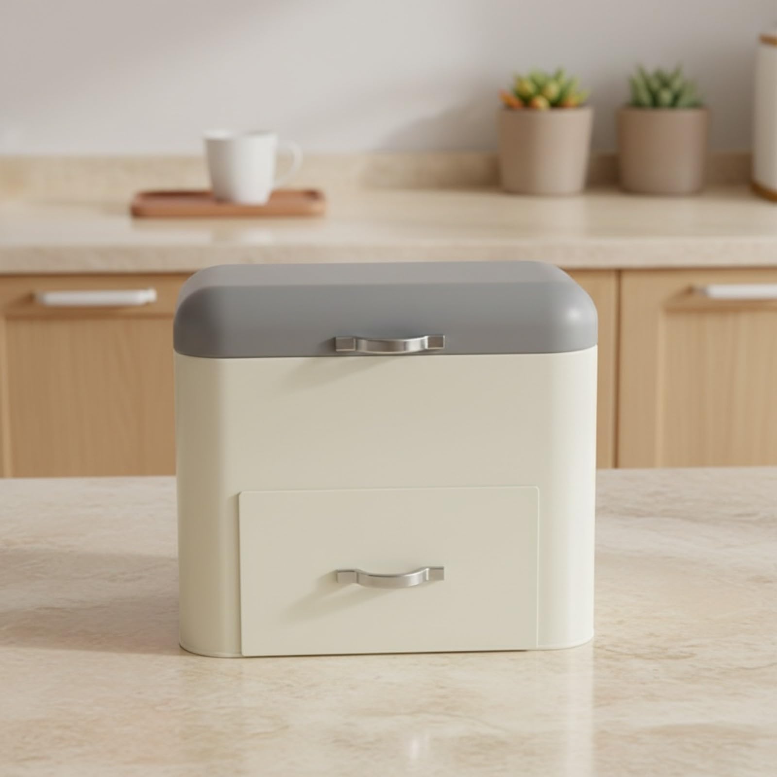 predolo Caja Hierro Dos Niveles Rectangular Organizador con Compartimento y Cajón Multifuncional para Armario, Dormitorio, Oficina,