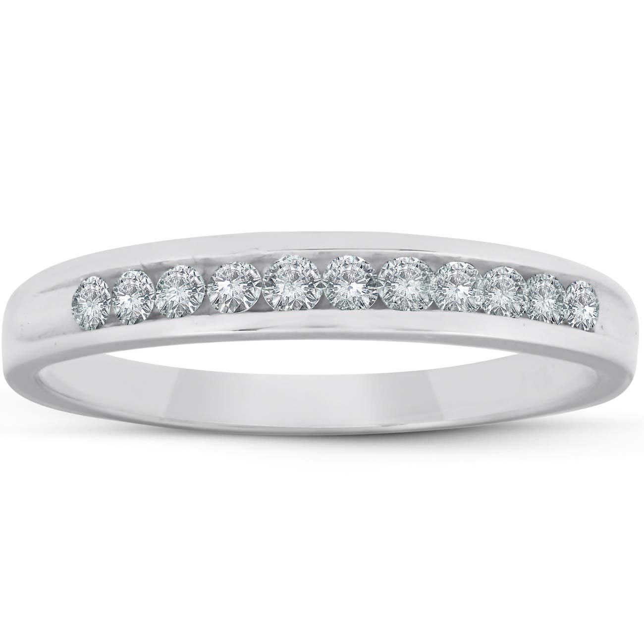 1/4ct Diamond Platinum Wedding Anniversary Guard Womens Ring