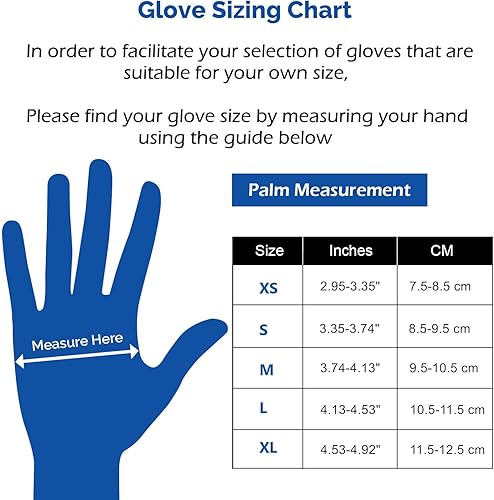 Miniatura 7 de JMU Guantes de nitrilo sin látex, sin polvo, 200 unidadescaja, 6 cajasestuche, azul (mediano, grande, pequeño, XS)