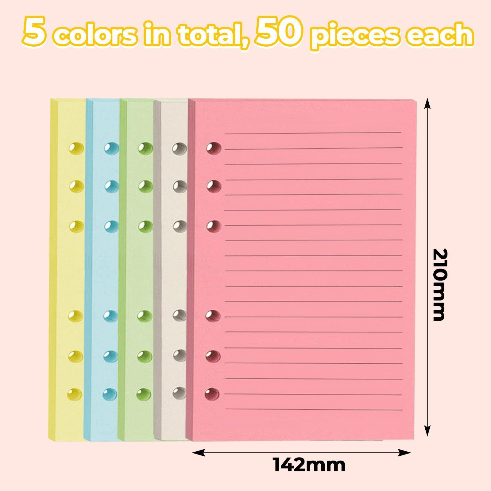 2 Loose-Leaf Book Inserts and 2 Index Stickers, Loose-Leaf Book Replacement, Loose-Leaf Book Supplement, Lined Notebook - Image 2