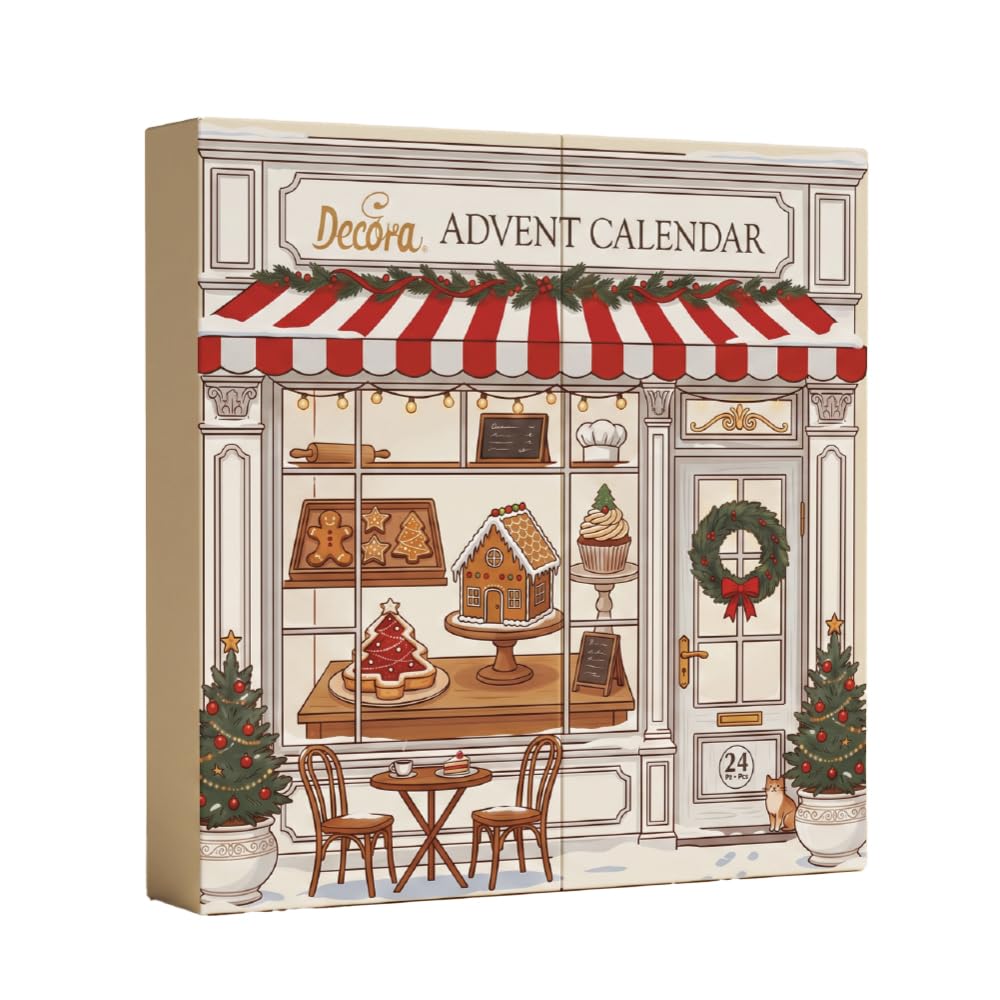 Decora 0388000 Calendario Dell' Avvento - Limited Edition, 24 soprese, per Appassionati di Pasticceria, con Strumenti e Ingredienti per Decorare e Realizzare Dolci, Idea Regalo di Natale
