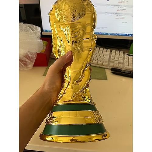 Lngodeho 2022 World Cup Qatar Replica Trophy In Display Case, Resin Sculpture, Own A World Soccer's Biggest Prize (14.2 Inch) #TOP3