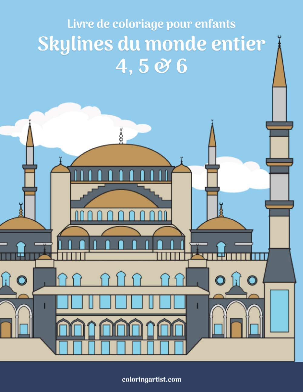 Livre de coloriage pour enfants Skylines du monde cahier dessin architecture voyage
