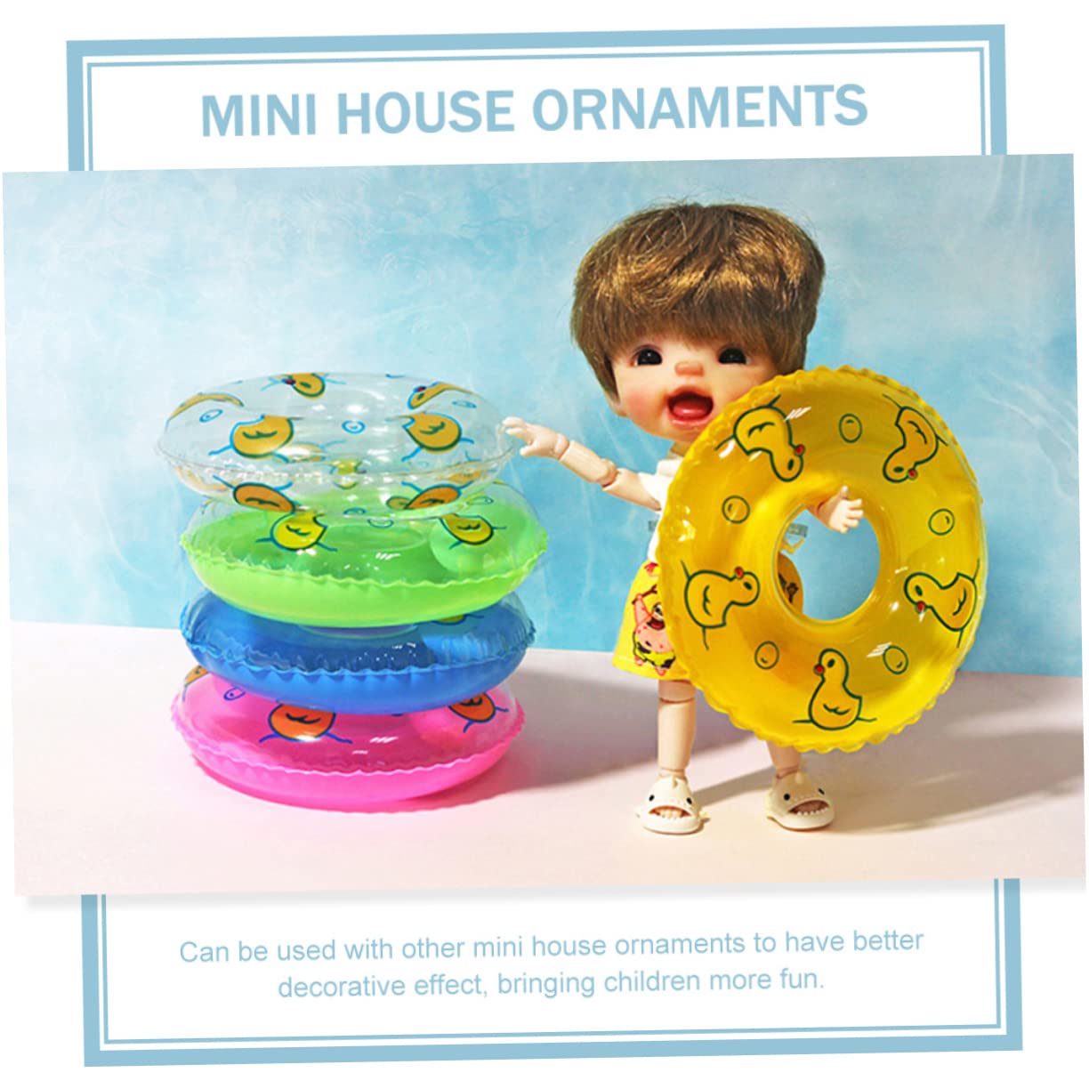 Toddmomy Miniature Swimming Ring Accessory Decorative Props for Boys and Girls Pool Realistic Mini House Decor