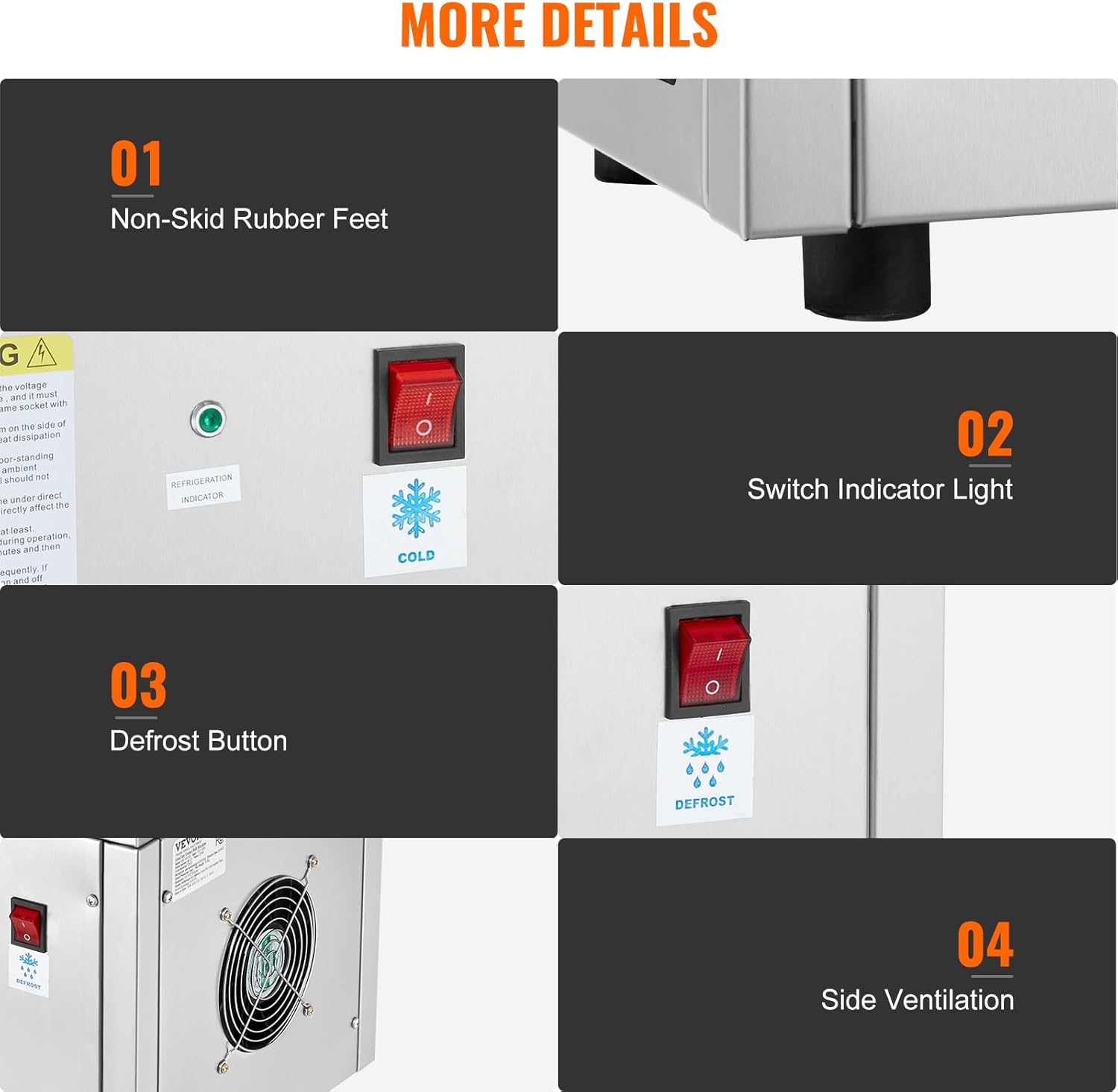 VEVOR Commercial Ice Roll Maker,Stir-Fried Yogurt Cream Machine 220W, Ice Cream Roll Machine with 9.4" x 11" Square Pan, Button Defrost Method with Food Shovels Perfect for Bars,Cafes Dessert Shops