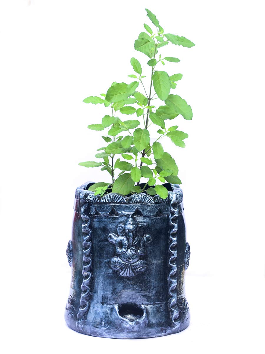 WaahKart Divine Tulsi Planter with Imprinted Ganesha