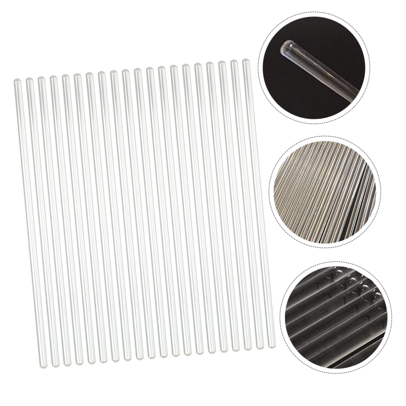 CIYODO 20pcs Glass Stirring Rod Coffee Mixer Wand Lab Mixing Sticks Laboratory Stirring Stick Juice Swizzle Sticks Stir Sticks Drink Mixes High Borosilicate Glass Transparent re-usable