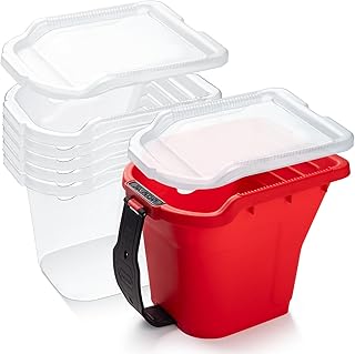 Mister Rui 4" Paint Bucket Hand Held, 8 Pack, Paint Cups, Paint Pail Liner with Lid, for Touch-ups, Crafts, and Coating Projects