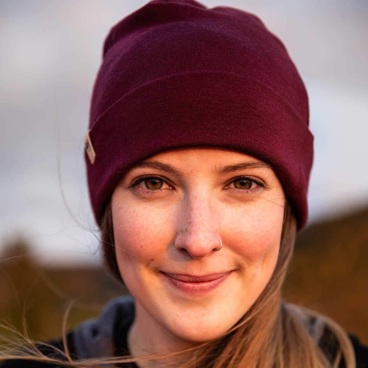 Minus33 Merino Wool Ridge Cuff Wool Beanie Burgundy One Size: Clothing