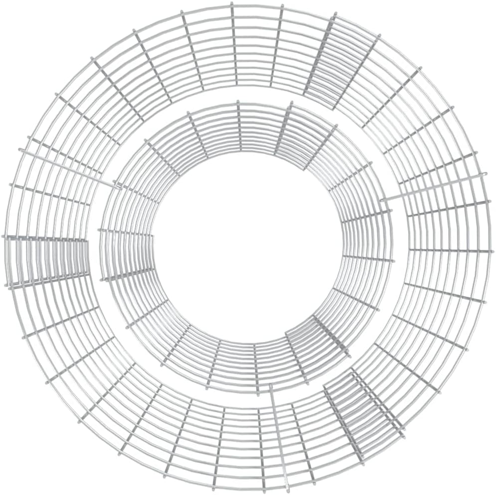 vidaXL Fire Pit, Outdoor Fireplace Stone Fire Bowl with Gabion Structure, Wood Burning Fire Bowl, Outdoor Fire Pit, Galvanized Iron