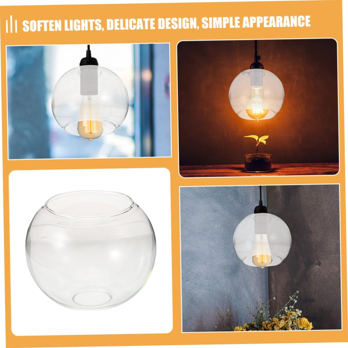 Glass Lamp Shade for Pendant Light Double Globe Light Fixture Ceiling Lamp Shade Living Room Decor Replacement for Chandelier