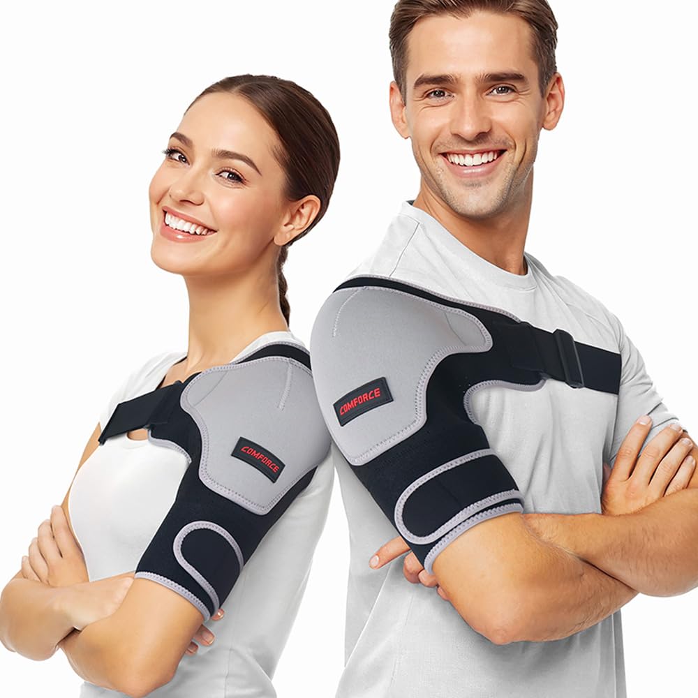 Copper Compression Shoulder Brace Rotator Cuff Support Brace for AC Joint Pain Relief Arm Stability Tendonitis Shoulder Sleeves