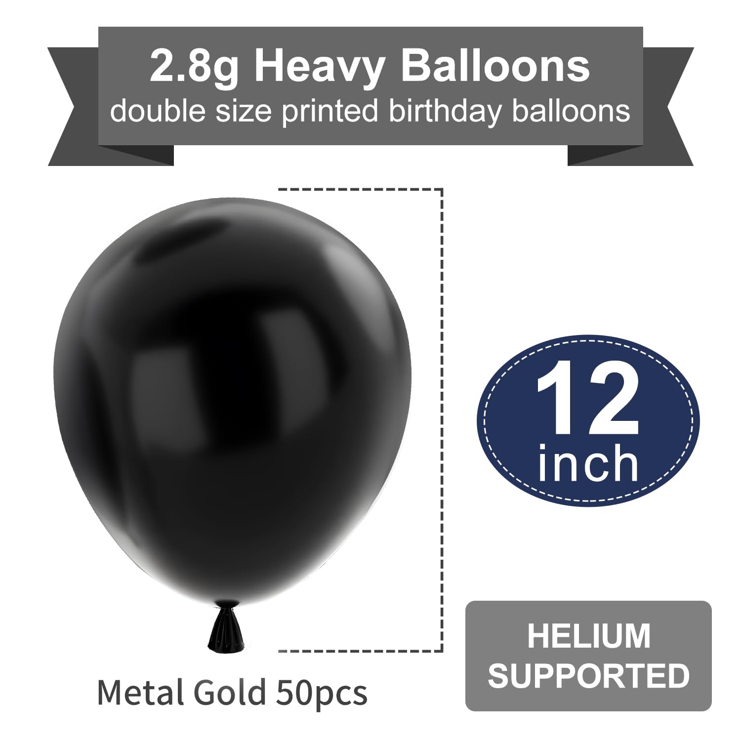 Czarne metaliczne balony, 100 szt. 12 cali czarny metaliczny matowy chromowany lateks hel lateksowy na przyjęcie urodzinowe homara ukończenie szkoły wieczór panieński rocznica dekoracje