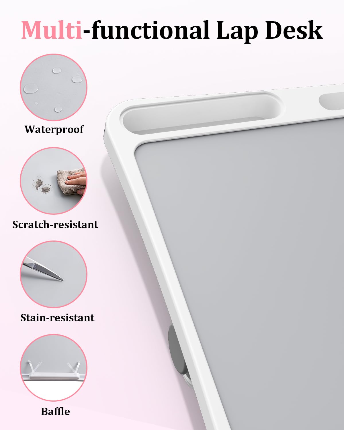 Laptop Desk for Bed Adjustable Height and Angle Lap Desks for Adults Laptop Desk with Bookstand for Bed — view 4