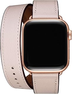 WFEAGL Pulseira de Couro Double Tour, Compatível com Apple Watch 38mm 40mm 41mm 42mm 44mm 45mm 49mm, Pulseira de Couro para iWatch Series 8/7/SE/6/5/4/3/2/1 Ultra