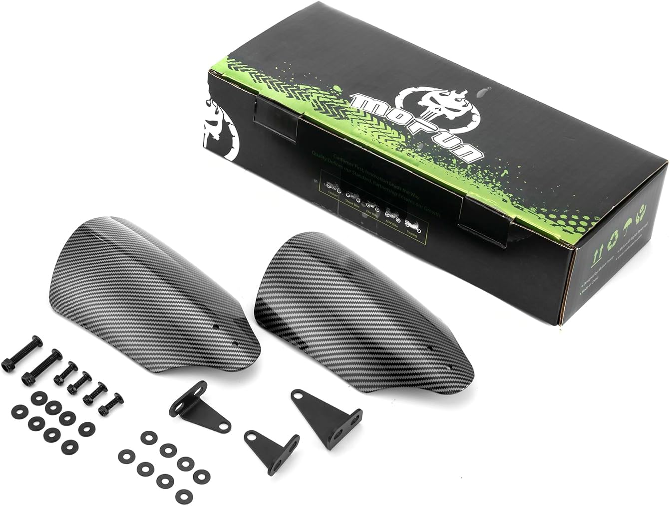 Mofun Motorcycle Handguards Carbon Fiber Pattern Hand Guards Compatible with Harley Touring Street Glide Road King Sportster Softail Dyna 1995-2025 (Fit for Hydraulic and Cable Clutch Styles)