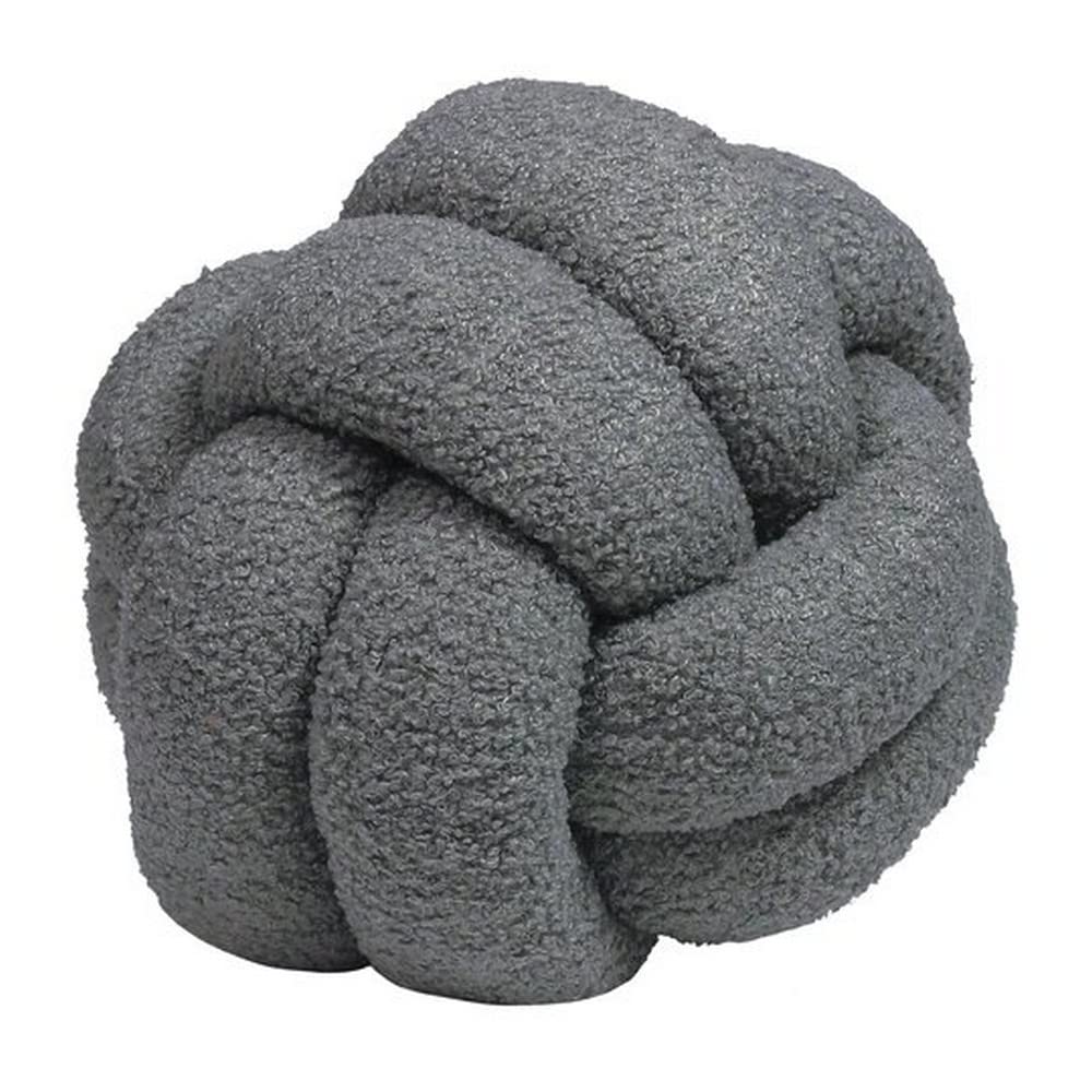Furn. Boucle Knot Fleece Cushion Grey 30X30cm
