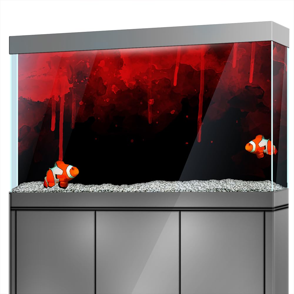 Pegatinas de fondo de acuario, gotas de sangre roja, autoadhesivas, para peceras, reptiles, terrario, póster decorativo (120 x 60 cm)