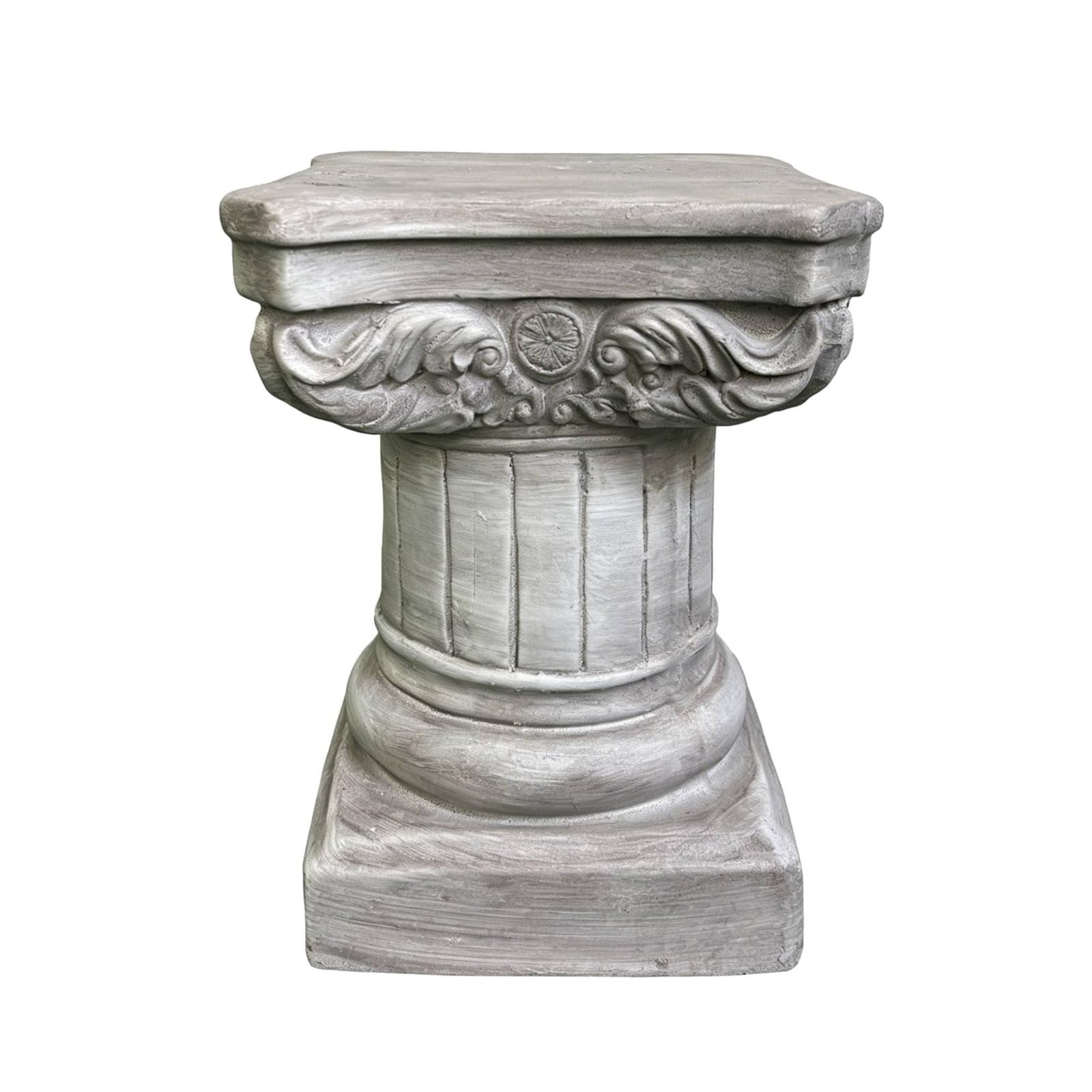 Pedestal pilar romano antiguo para estatuas y decoración exterior de patios y jardines
