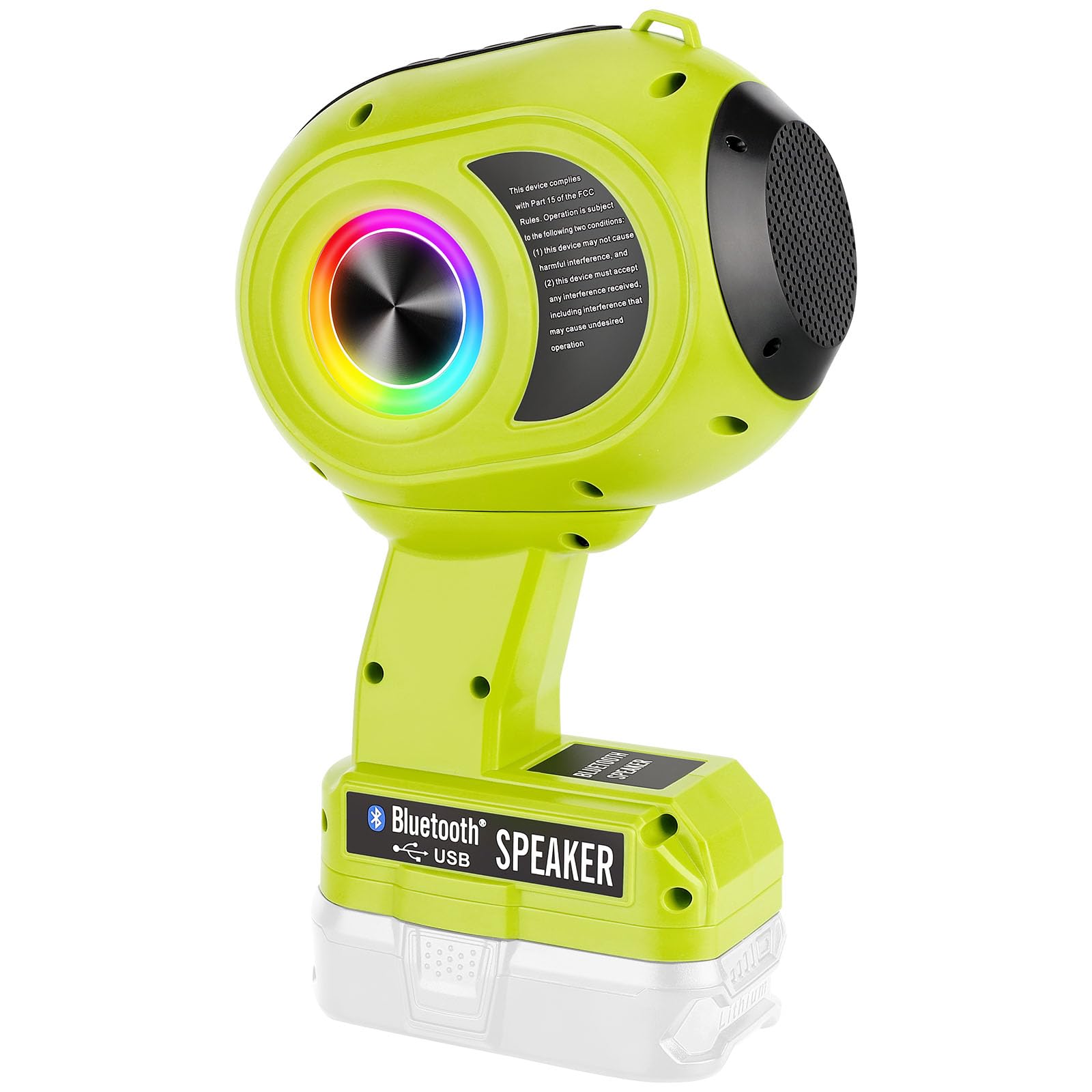 GRVODFRTA Wireless Bluetooth Speaker Compatible with Ryobi ONE 18v Battery, TWS Paring, BT5.3, AUX TF USB Input, Portable Bluetooth Speaker Wireless