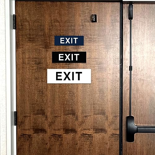 Image of All Quality Basic Exit Wall or Door Sign - Simple & Clear To Ensure Safety | Easy to Install - White - Small (2 Pack)