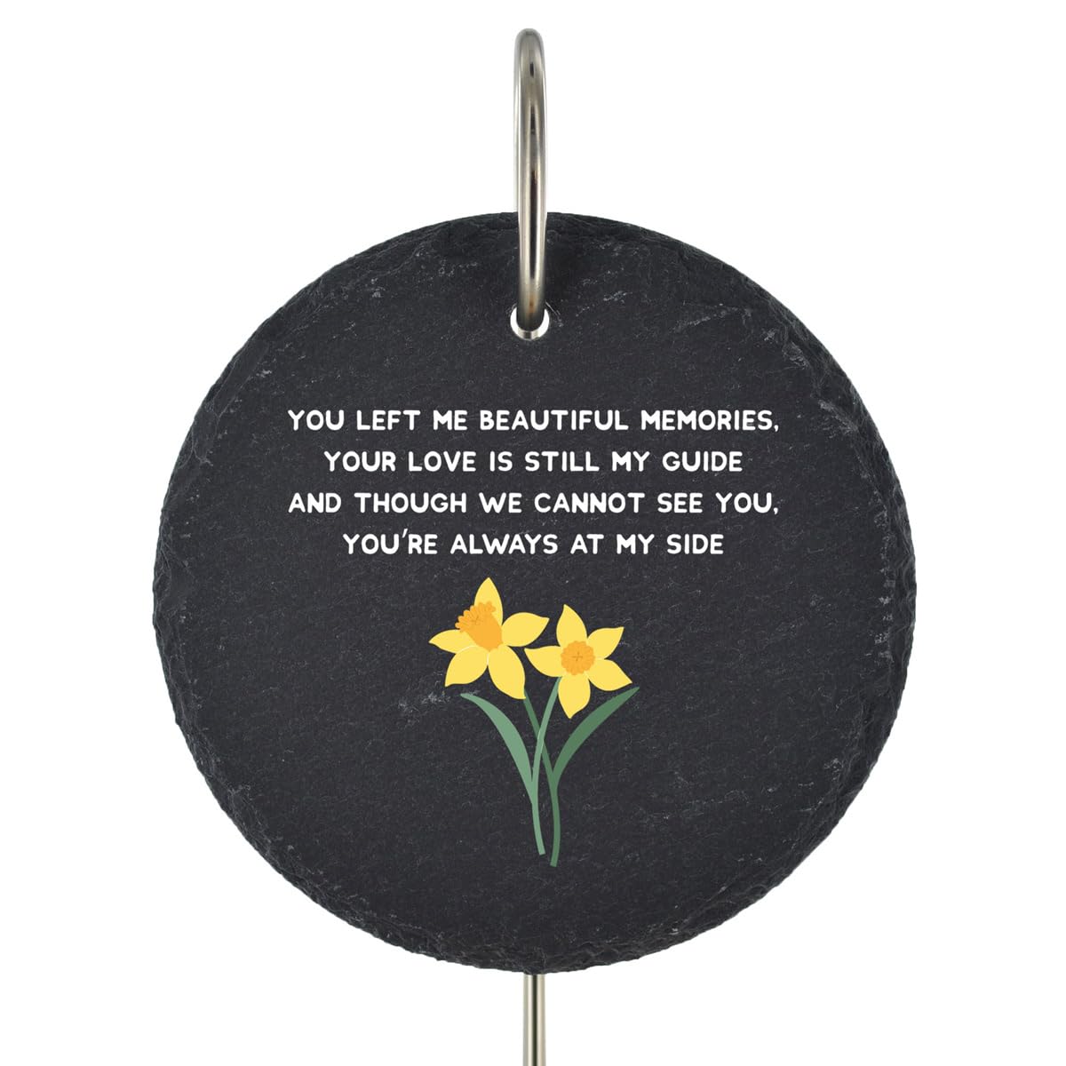 Global Designs Multi Daffodil Grave Stick Marker Plaque Ornament Flower Floral Slate Memoriel Sentimental Tribute Graveside Decor 25X11cm
