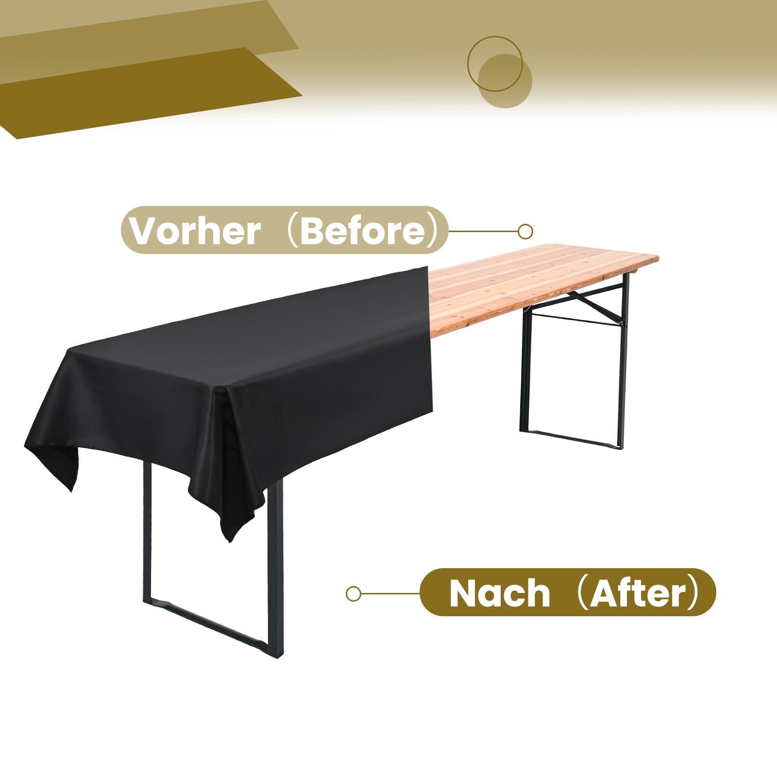 Pack de 10 manteles de cerveza gris oscuro, 250 x 110 cm, poliéster, mantel lavable y duradero, para jardín, fiestas, cumpleaños o barbacoa (gris oscuro)