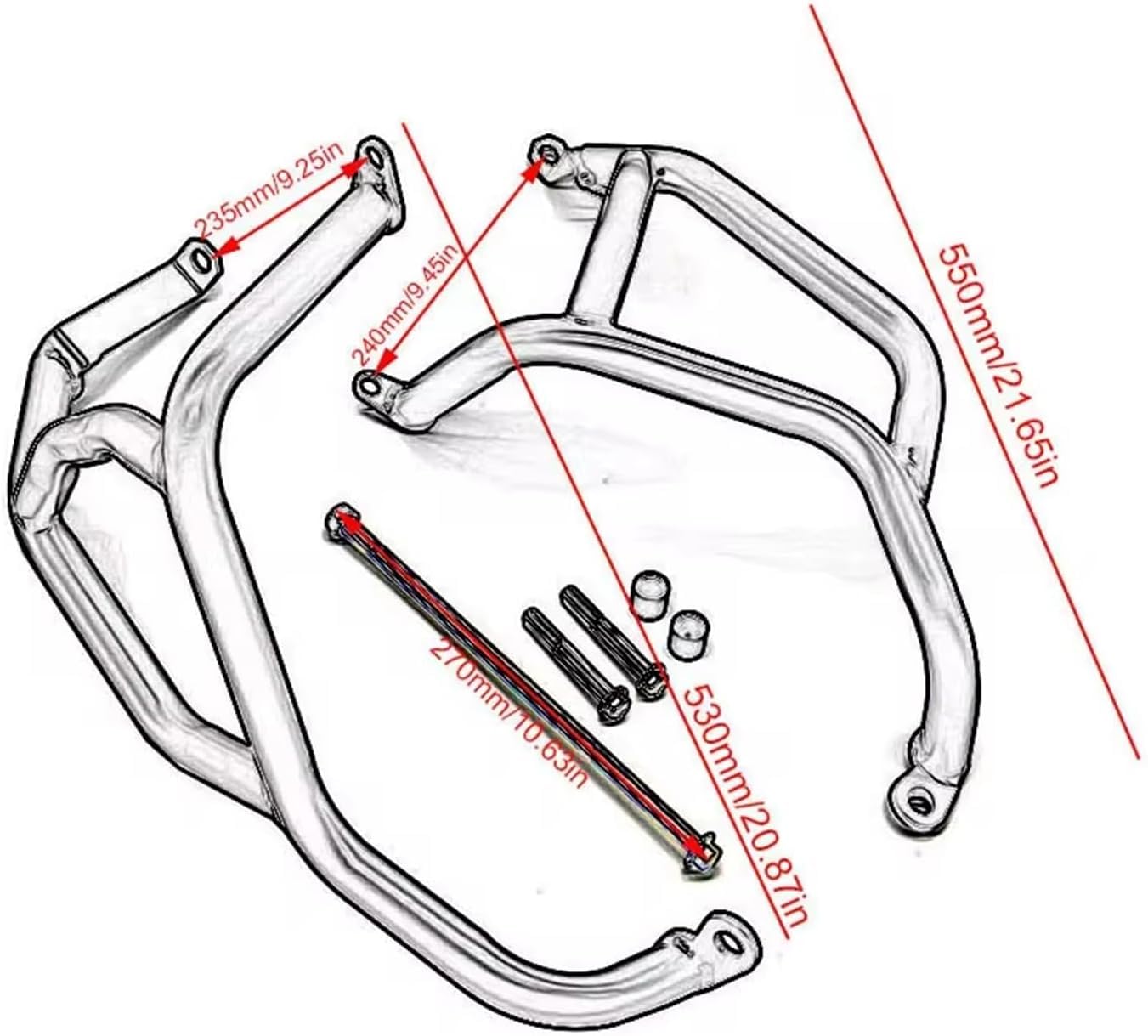 Barre protezione moto Telaio per barra di protezione per motocicletta per Suzuki GSX-S750 2017-2022, per motore