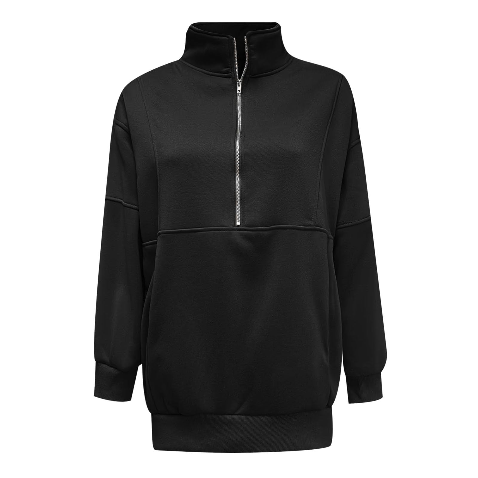 Sudaderas de gran tamaño con cuello alto para mujer, ajuste holgado, bloque de color occidental, forro polar, casual, con cremallera, suéteres divertidos, suaves, estéticos, para entrenamiento,