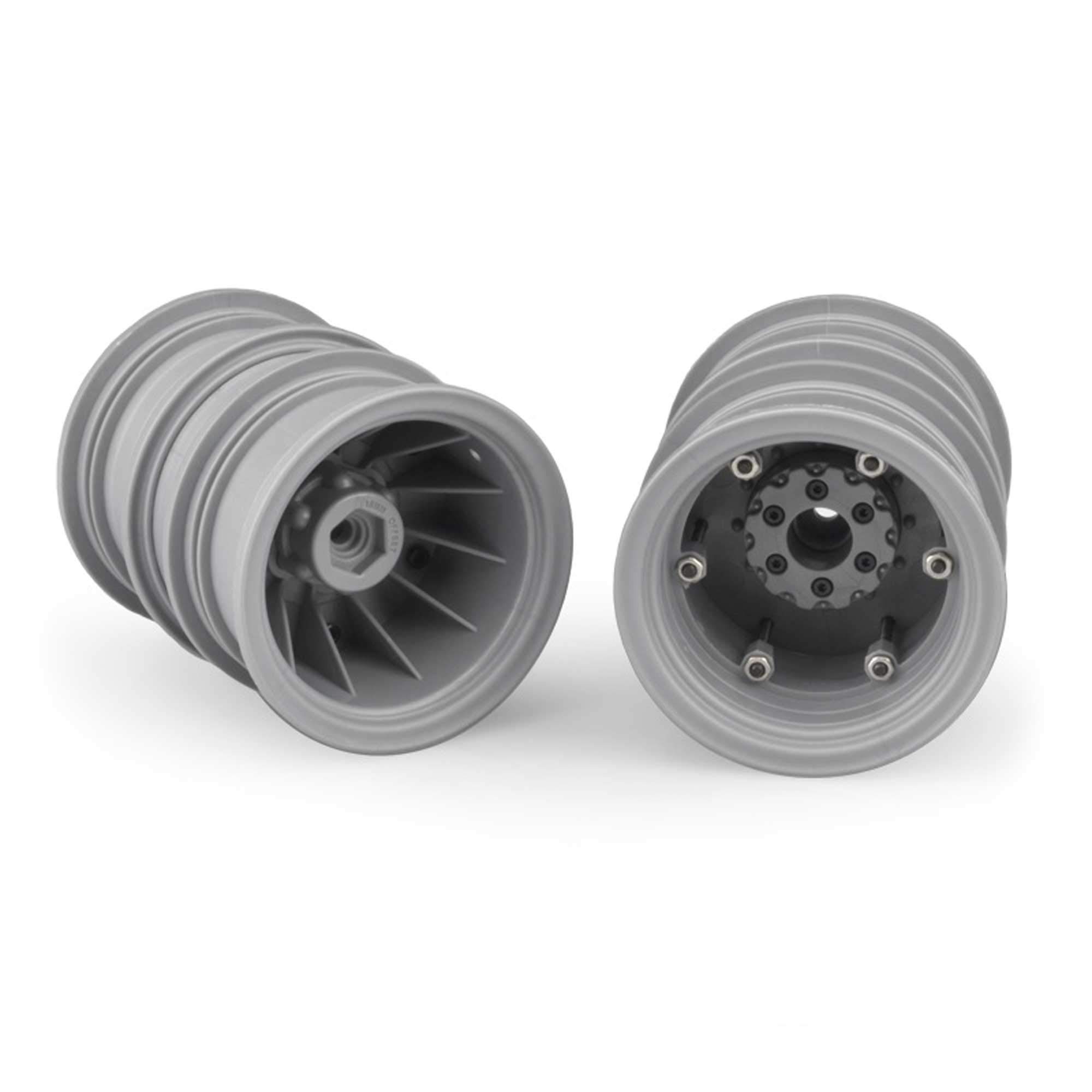 J ConceptsKrimson Dually 2.6 Dual Wheels with Adapters, Grey/Silver (2), JCO3388S