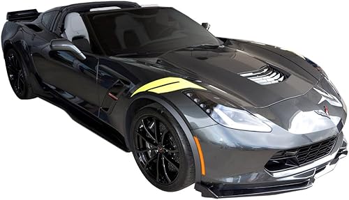 Miniatura 1 de 20162017Corvette C7Wide Body Grand Sport Z06Hash marcas calcomanías de rayas Kit L & R BladePlata