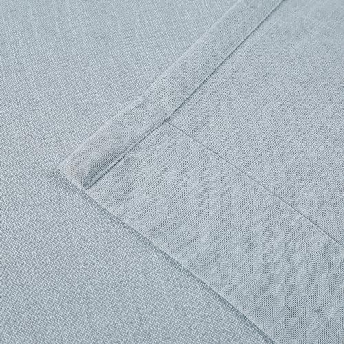 Image of Vision Home Blue Fog Pinch Pleated Semi Sheer Curtains Textured Linen Blended Light Filtering Window Curtains 120 inch for Living Room Bedroom Pinch Pleat Drapes with Hooks 10ft 2 Panels 40 inch Wx120 L