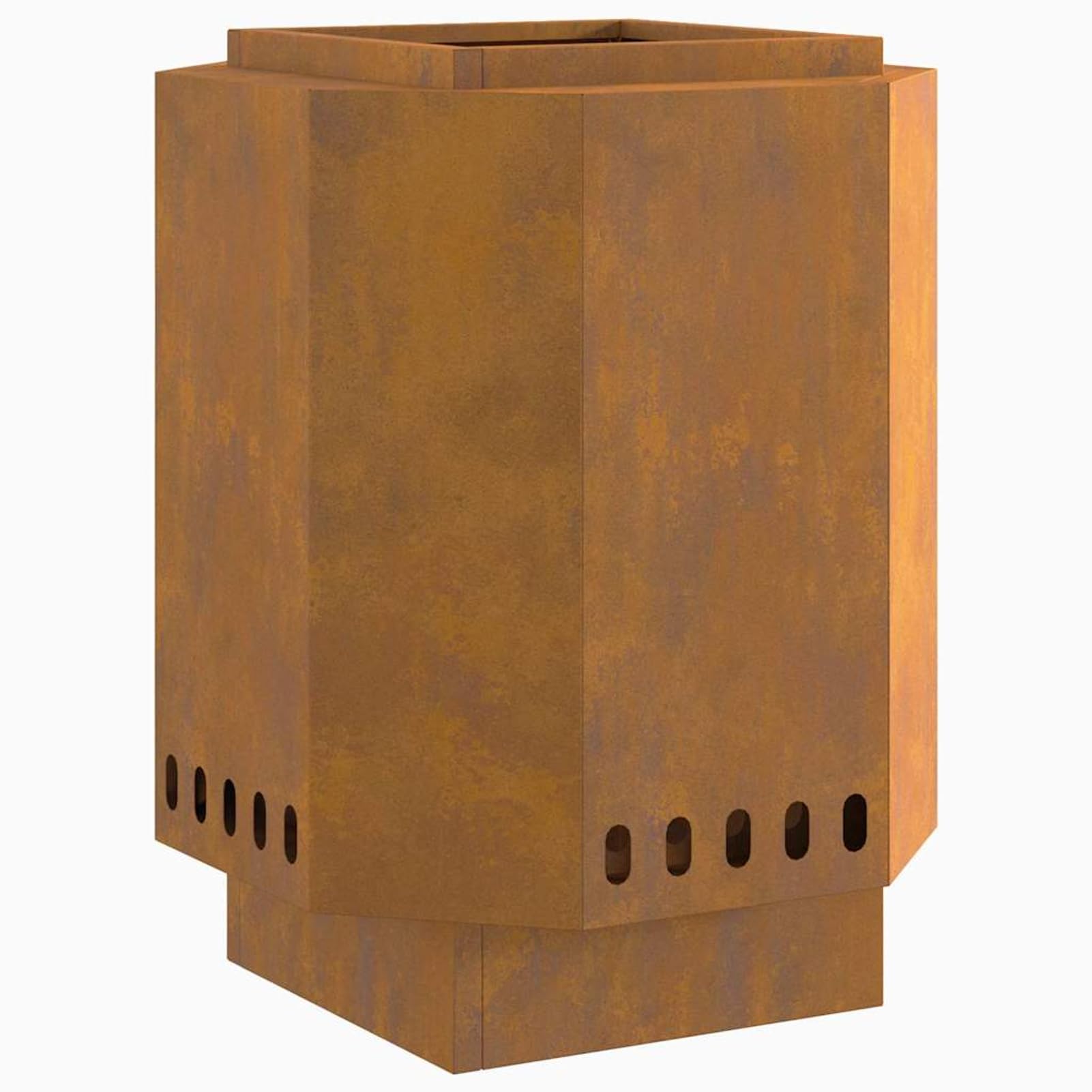 Gecheer Fogata Moderna sin Humo para Jardines y Terrazas - Acero Autopatinable, 38x38x51 cm, Resistente hasta 600 ℃