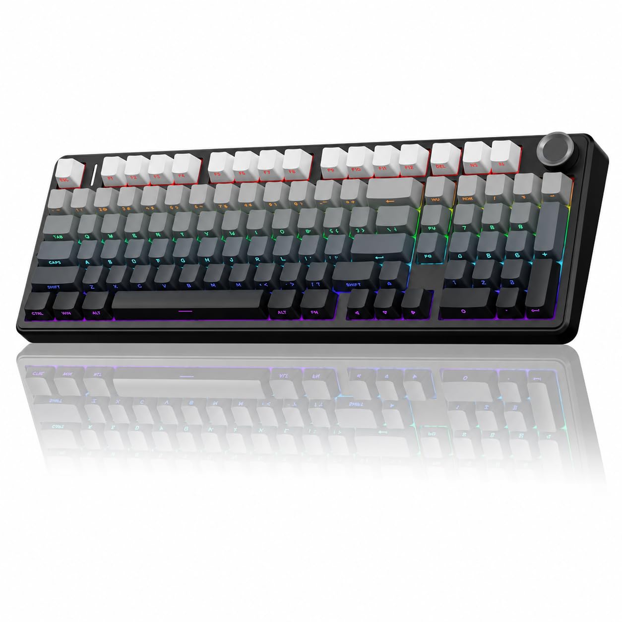 AULA F99 Pro Wireless Mechanical Keyboard,Tri-Mode BT5.0/2.4GHz/USB-C Hot Swappable, Pre-lubed Linear Switches,Gasket Structure,RGB Gaming Keyboard (Side Engraved+Gradient Gray - Nimbus Switch)-image-35